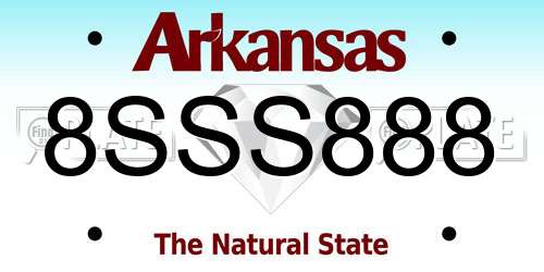 8SSS888 Arkansas License Plate
