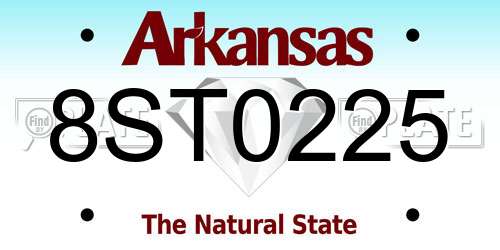 8ST0225 Arkansas License Plate