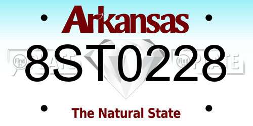 8ST0228 Arkansas License Plate