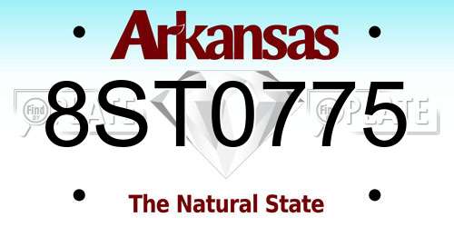 8ST0775 Arkansas License Plate