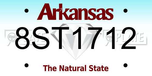 8ST1712 Arkansas License Plate