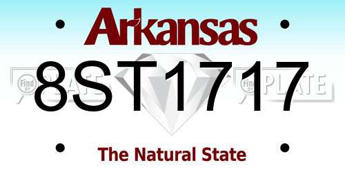 8ST1717 Arkansas License Plate