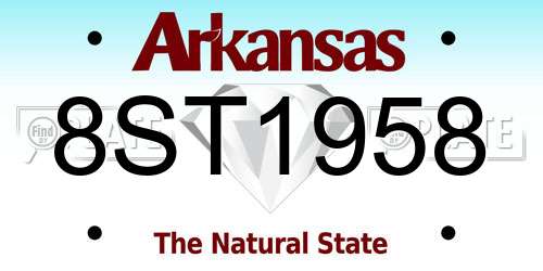 8ST1958 Arkansas License Plate