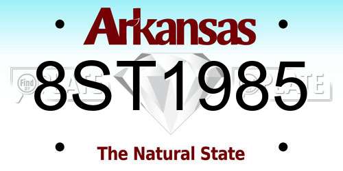 8ST1985 Arkansas License Plate