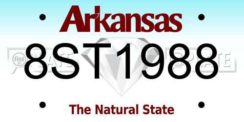 8ST1988 Arkansas License Plate