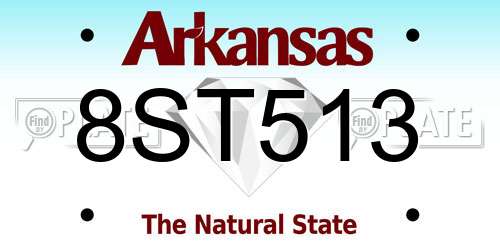 8ST513 Arkansas License Plate