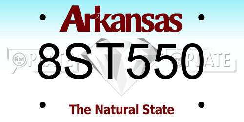 8ST550 Arkansas License Plate