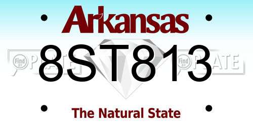 8ST813 Arkansas License Plate