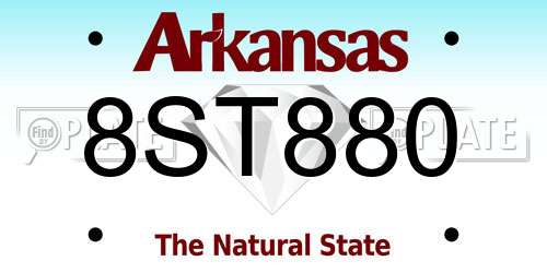 8ST880 Arkansas License Plate