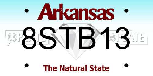 8STB13 Arkansas License Plate