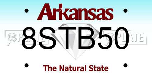 8STB50 Arkansas License Plate