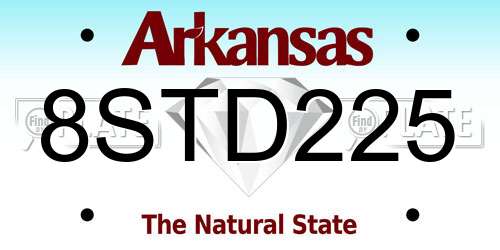 8STD225 Arkansas License Plate