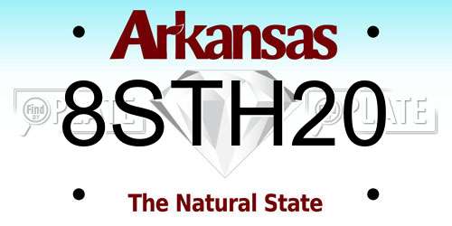 8STH20 Arkansas License Plate