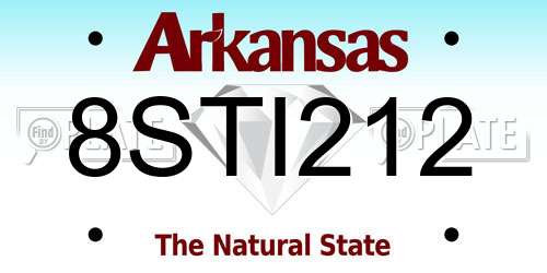 8STI212 Arkansas License Plate