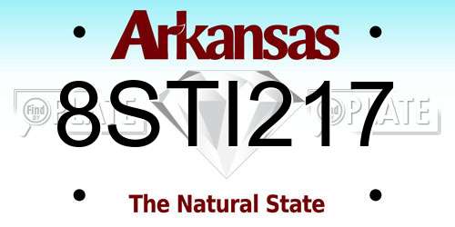 8STI217 Arkansas License Plate
