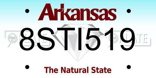 8STI519 Arkansas License Plate