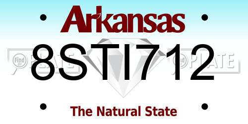 8STI712 Arkansas License Plate
