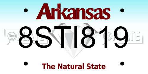 8STI819 Arkansas License Plate