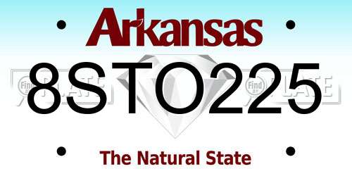 8STO225 Arkansas License Plate