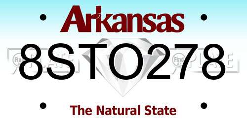 8STO278 Arkansas License Plate