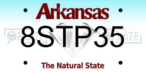 8STP35 Arkansas License Plate