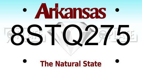 8STQ275 Arkansas License Plate