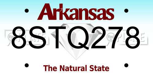 8STQ278 Arkansas License Plate