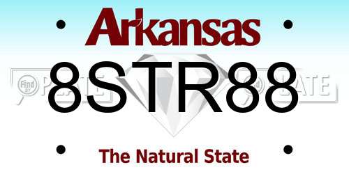 8STR88 Arkansas License Plate