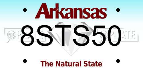 8STS50 Arkansas License Plate