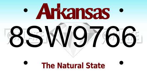 8SW9766 Arkansas License Plate