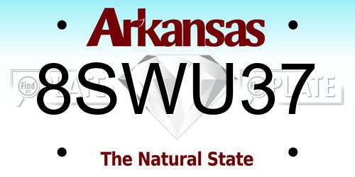 8SWU37 Arkansas License Plate