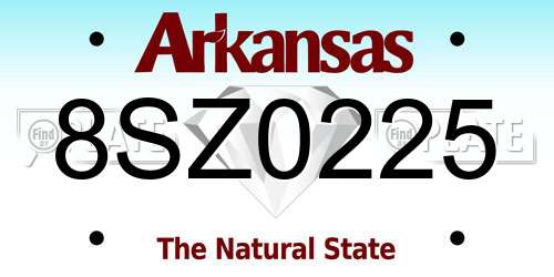 8SZ0225 Arkansas License Plate