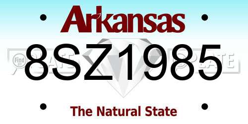 8SZ1985 Arkansas License Plate