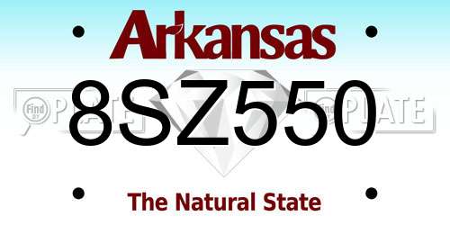 8SZ550 Arkansas License Plate