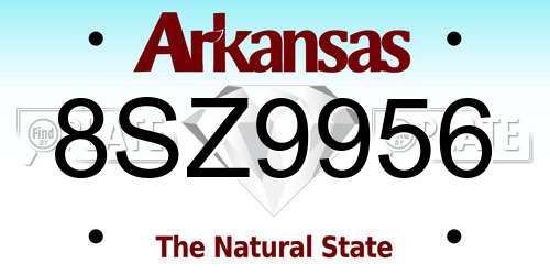 8SZ9956 Arkansas License Plate