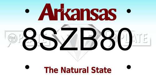 8SZB80 Arkansas License Plate