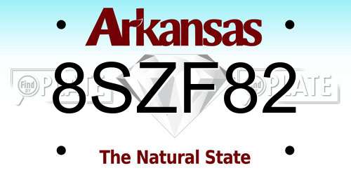 8SZF82 Arkansas License Plate