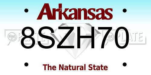 8SZH70 Arkansas License Plate