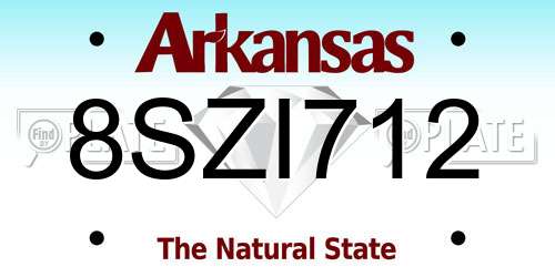 8SZI712 Arkansas License Plate