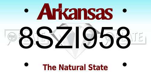 8SZI958 Arkansas License Plate
