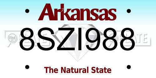 8SZI988 Arkansas License Plate
