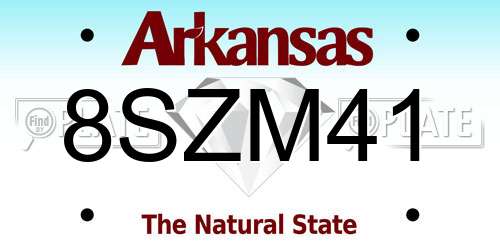8SZM41 Arkansas License Plate
