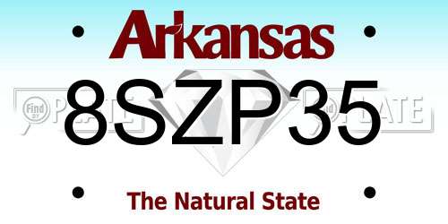 8SZP35 Arkansas License Plate