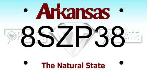 8SZP38 Arkansas License Plate