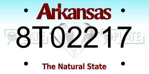 8T02217 Arkansas License Plate