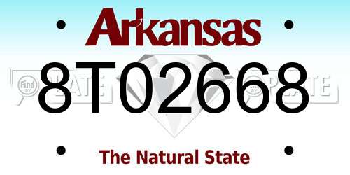 8T02668 Arkansas License Plate