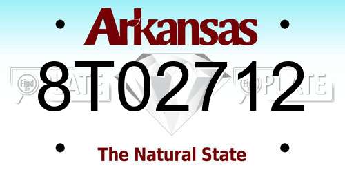 8T02712 Arkansas License Plate