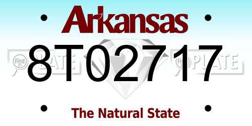 8T02717 Arkansas License Plate