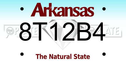8T12B4 Arkansas License Plate