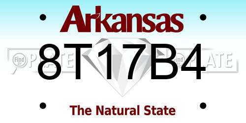 8T17B4 Arkansas License Plate